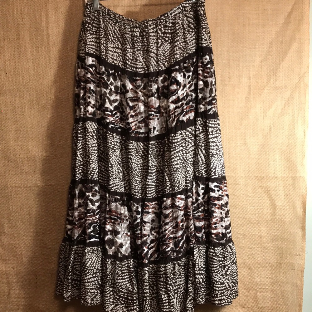 Chico’s silk rayon full skirt size 1